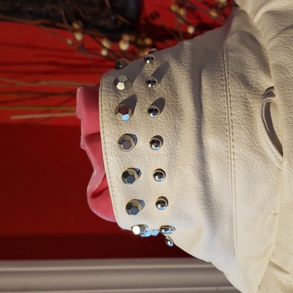 FF 💘VINTAGE EMBROIDERED FLORAL BOHO SOHO CHIC STUDDED BLAZER MOTORCYCLE JACKET - Picture 14 of 14